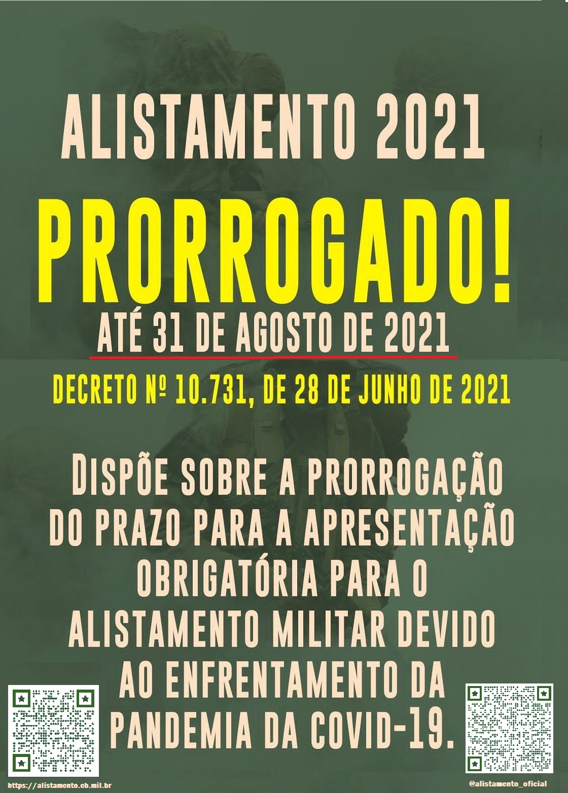 PRORROGACAO ALISTAMENTO 2021